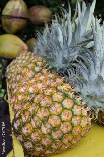 Hawaii pineapple fruit stand