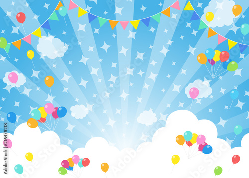 青空にバルーン 背景イラスト Stock Vector Adobe Stock 青空にバルーン 背景イラスト Stock Vector Adobe Stock