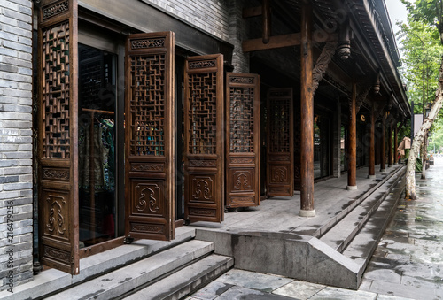 Wall Mural old ancient antique chinese traditional folding door