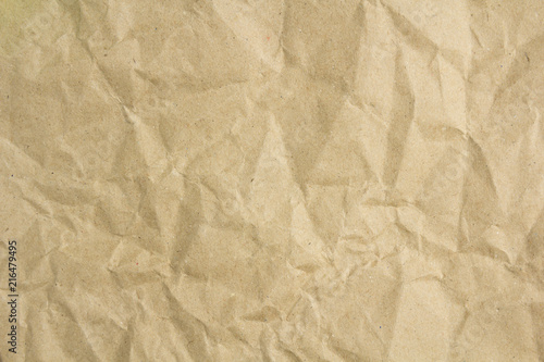 crumpled brown paper list texture or background. 