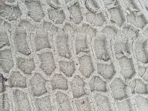 Tire track in sand
