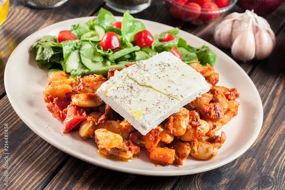 Baked giant beans with feta cheese Baked giant beans with feta cheese