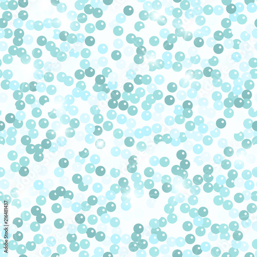 Glitter seamless texture. Admirable mint particles. Endless pattern made of sparkling spangles. Orig