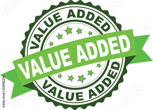 Green rubber stamp with value added concept
