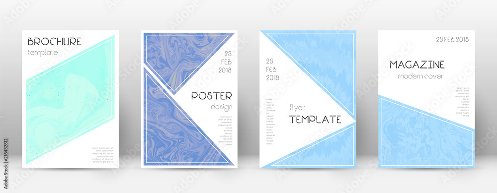 Abstract cover. Valuable design template. Suminagashi marble triangle poster. Valuable trendy abstra