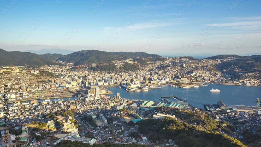 Nagasaki city skyline in Nagasaki, Japan timelapse 4K
Nagasaki city skyline in Nagasaki, Japan timelapse 4K
