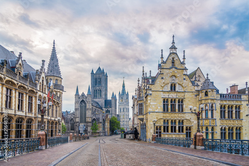 Morning in the streets of Ghent in Belgium