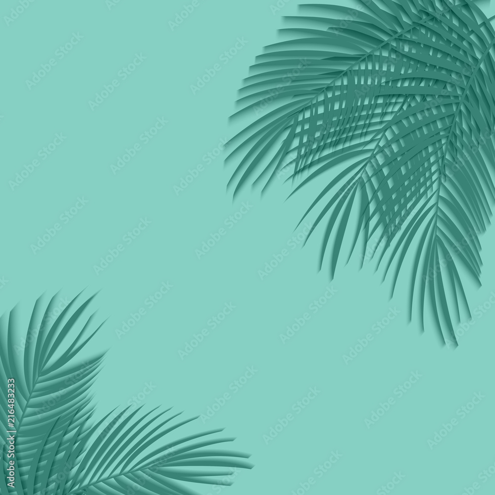 Fototapeta premium Beautiful Palm Leaf Background. Vector Illustration