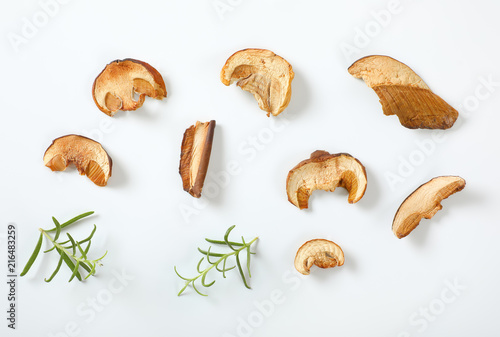 slices of dried mushrooms