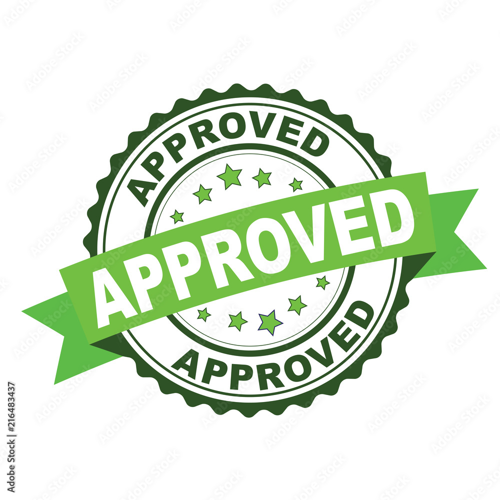 Green rubber stamp with approved concept Green rubber stamp with approved concept