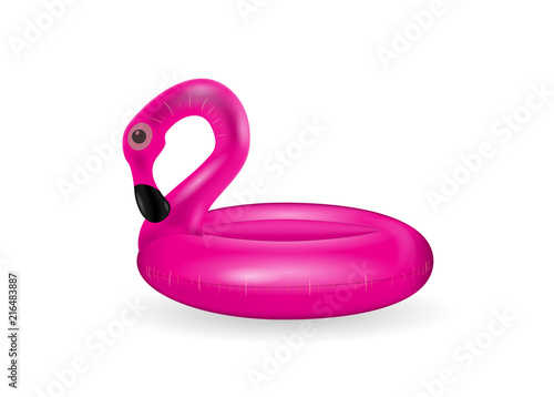 Inflatable circle for swimming and relaxing at sea pink flamingo inflatable. ...