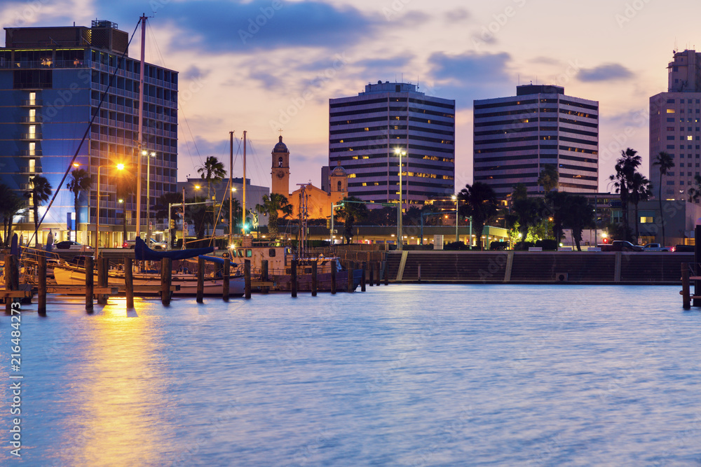 Architecture of Corpus Christi at sunset
