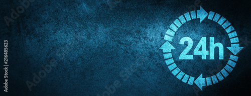 24 hours delivery icon special blue banner background
