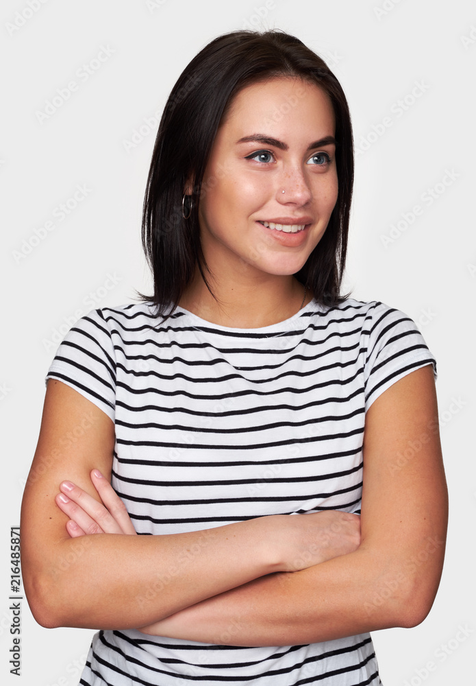 pretty young student girl looking aside pretty young student girl looking aside