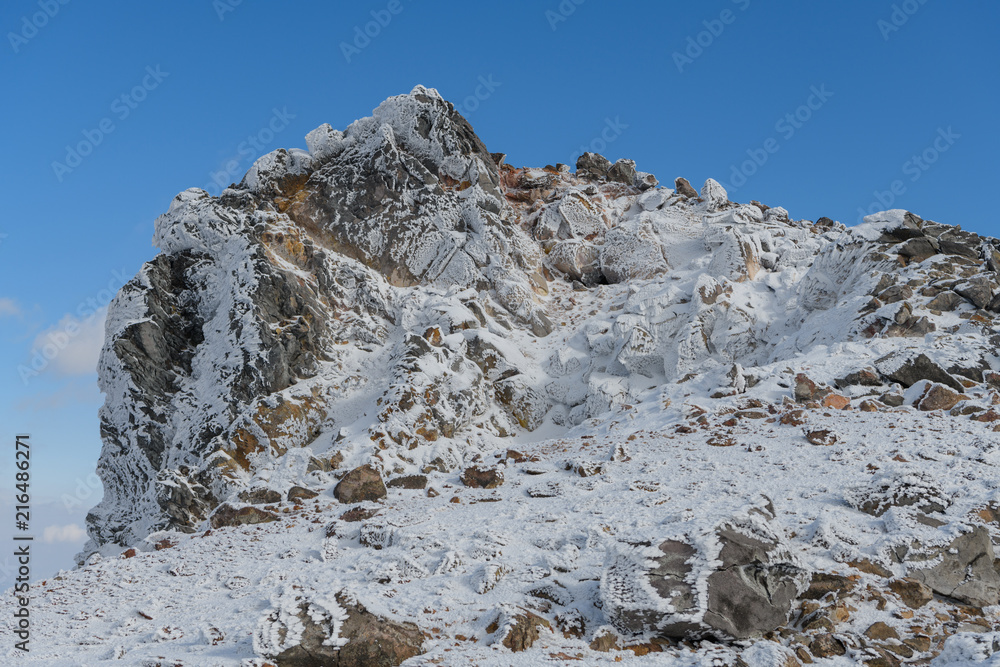 茶臼岳頂上付近の冬の風景
