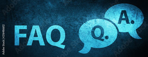 Faq (question answer bubble icon) special blue banner background