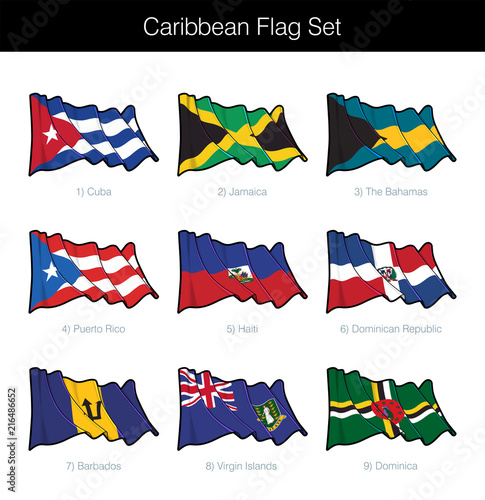 Caribbean Waving Flag Set