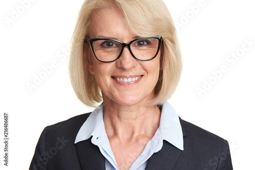 Cheerful senior businesswoman smiling