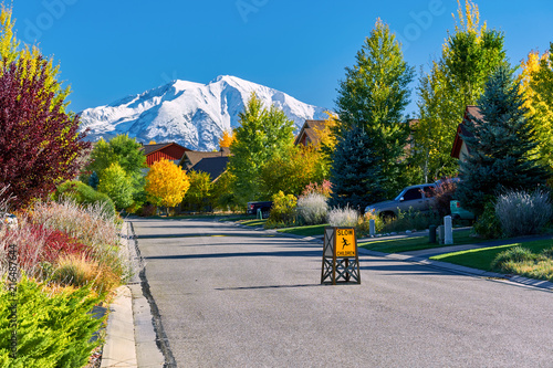 Residential neighborhood in Colorado at autumn photo