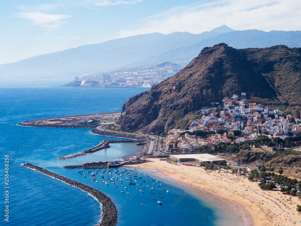 High angle view on San Andres village on Tenerife, Spain