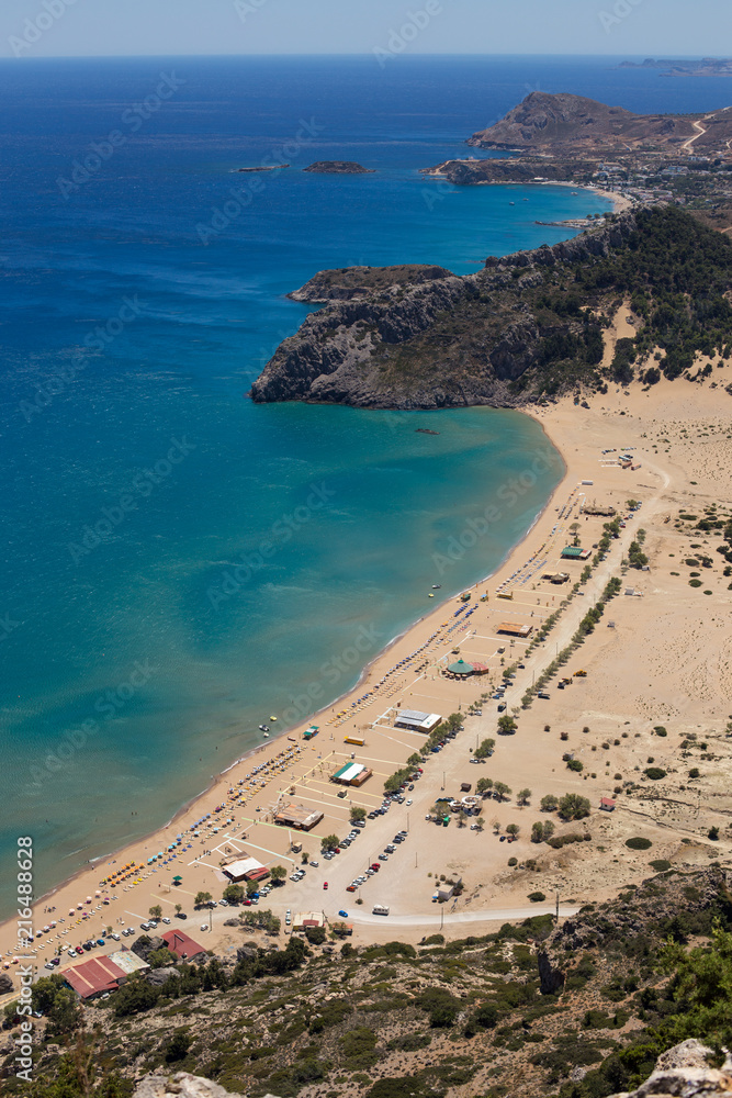 Tsambika beach in Rhodes, Greece