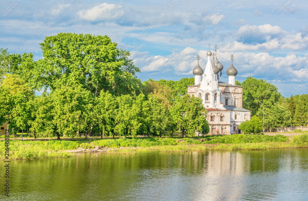 Ancient Church of St. John Chrysostom on the banks of the river in Vologda