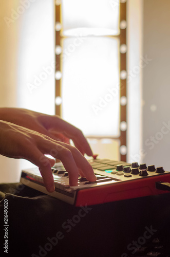 Hands on midi keyboard keys