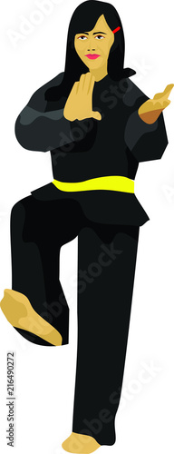 Pencak Silat Girl Indonesian Martial Art Vector Illustration photo