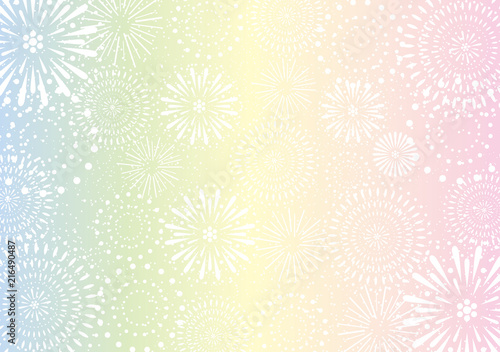 花火　パステルカラー　背景