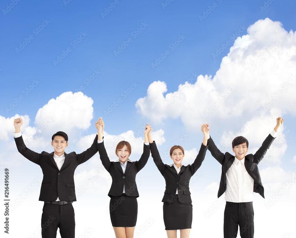 Fotografie happy business people celebrating their teamwork