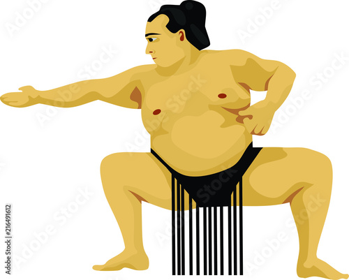 Sumo Japanese Martial Art Vector Illustration