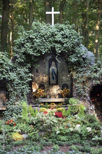 Fototapeta famous Bernadette grot near the Mission house in Sankt Wendel, germany