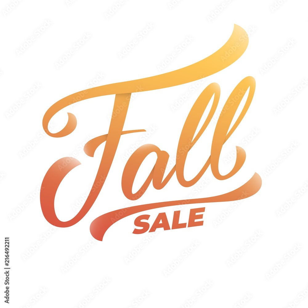Fototapeta premium Fall sale. Hand lettering calligraphy Fall sale