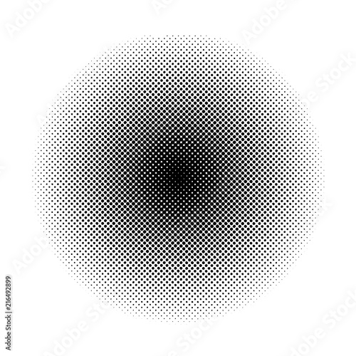 Circle halftone. Halftone dot pattern. Monochrome halftone. Vector illustration.