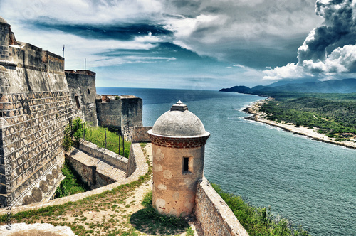 view of santiago de cuba bay taken to the morro castle