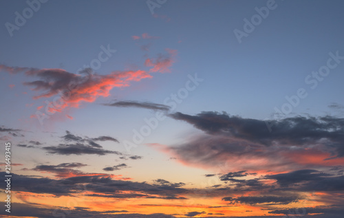 Colorful Sunset. Sky Background. Beautiful Sky with Clouds Before Sunset.