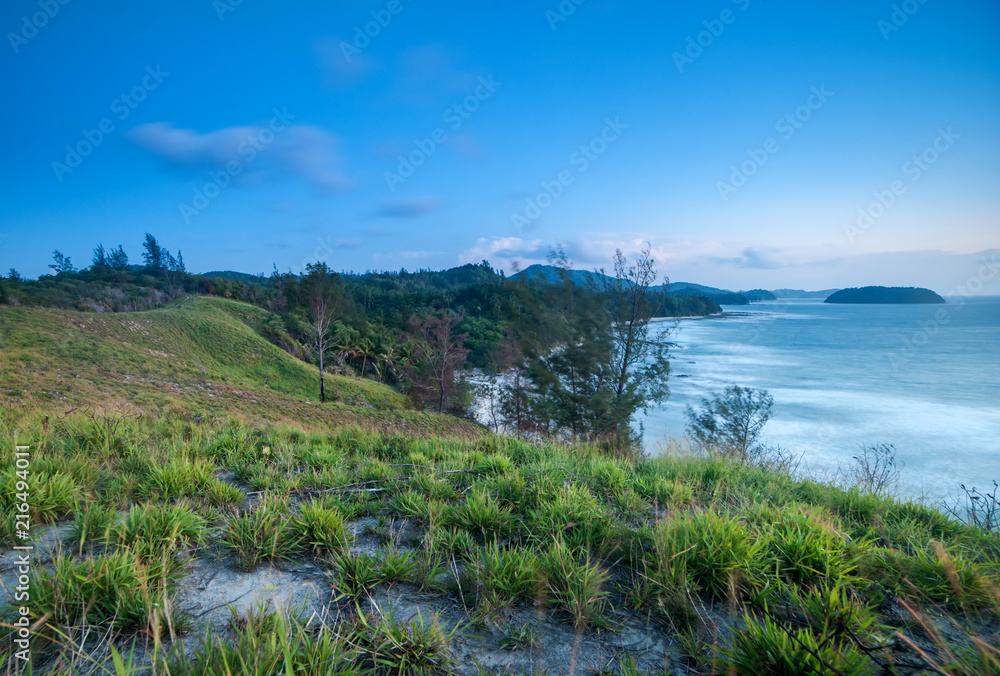 Top hill view of sunset from Marang-Parang Beach, Malaysia. Top hill view of sunset from Marang-Parang Beach, Malaysia.