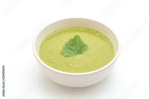 spinach soup bowl