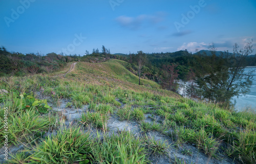 Top hill view of sunset from Marang-Parang Beach, Malaysia. 