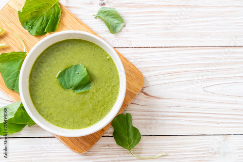 spinach soup bowl