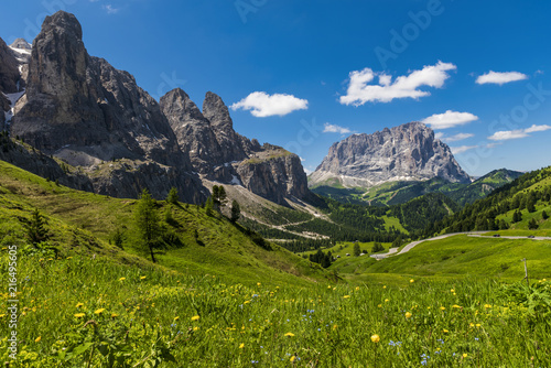 The stunning mountains in the Italian Dolomites, part of the European Alps in summer