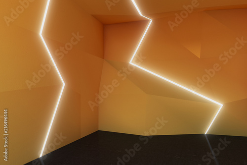 Abstract orange room interior
