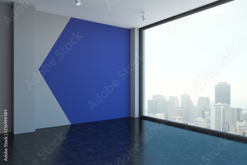 Modern room with copyspace