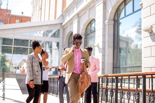 a young businessman is arrived at the city to take part in the summit. close up photo photo