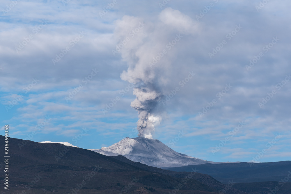 Vulcano eruption at Colca Valley in Peru