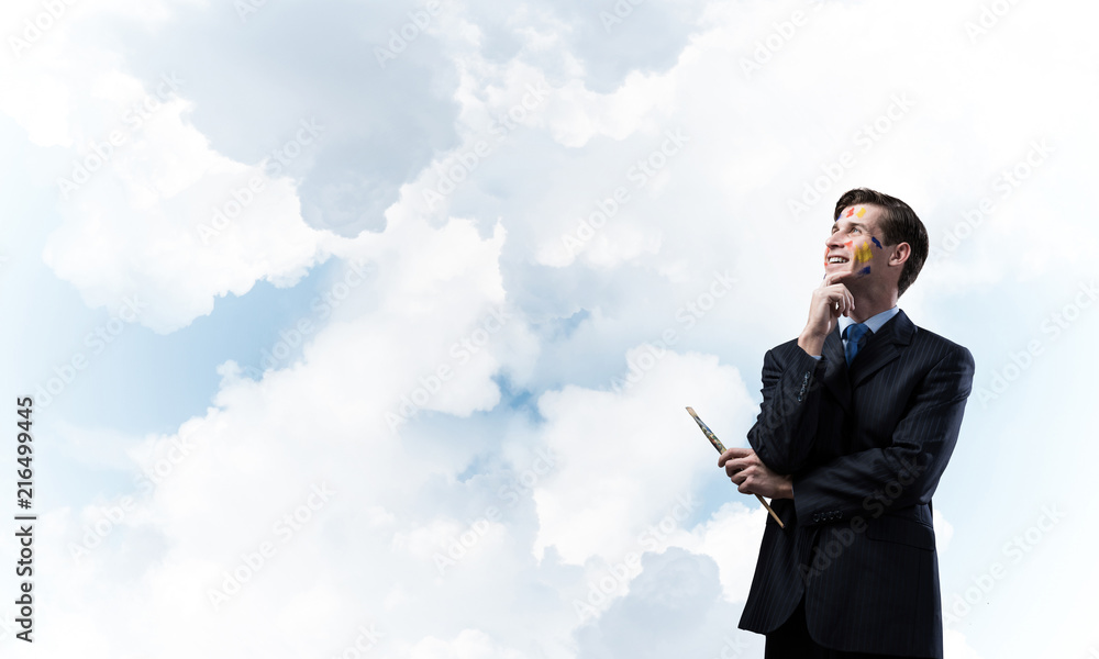 Inspiration of young creative businessman Inspiration of young creative businessman