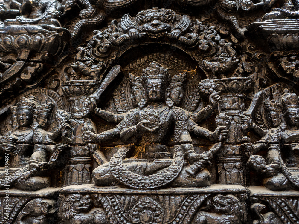 Religous Wood Carving in Kathmandu Religous Wood Carving in Kathmandu