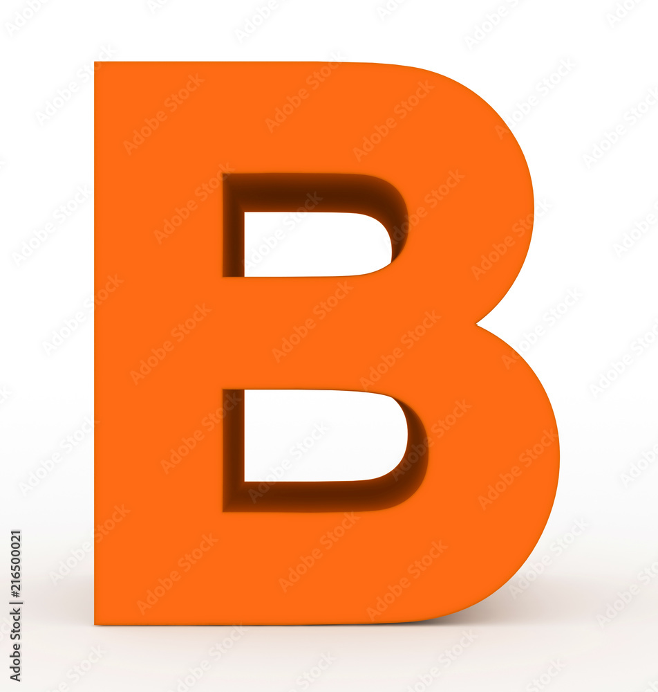 letter B 3d orange isolated on white letter B 3d orange isolated on white