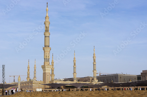 View of Baqee’ Muslim cemetary at Masjid (mosque) Nabawi in Al Madinah, Kingdom of Saudi Arabia. photo