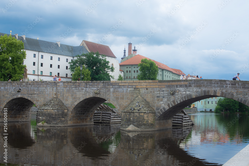 Overview of Pisek Town with his Bridge in Czech republic
